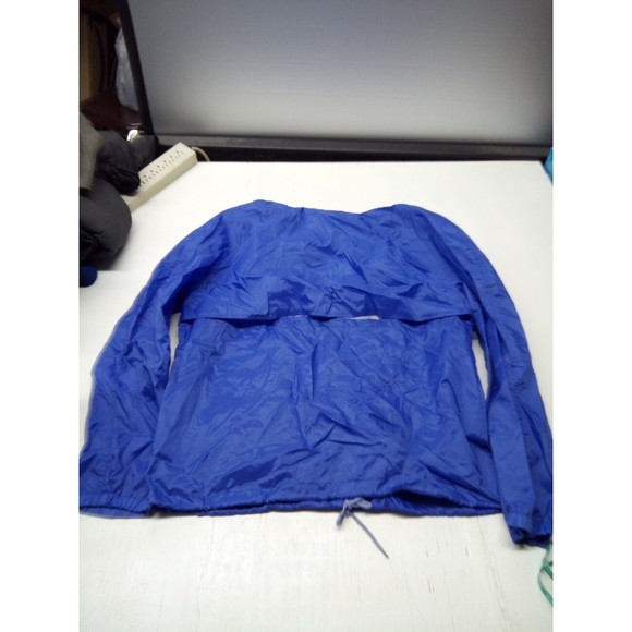 80's J.Blair Women’s Blue Hooded Nylon Jacket Zip Large Hiking Packable - Picture 5 of 5
